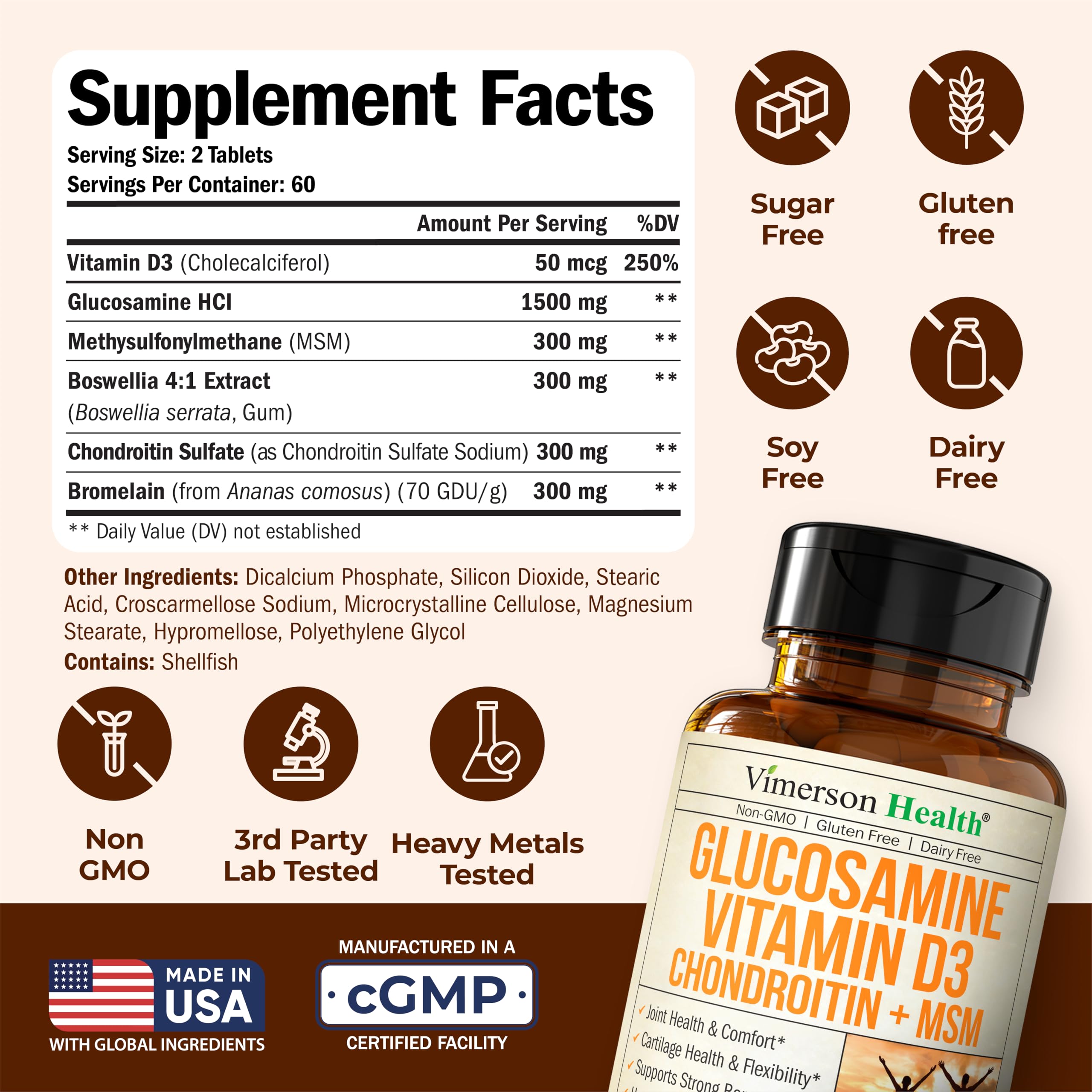 Vimerson Health Chondroitin Supplement capsules on a table