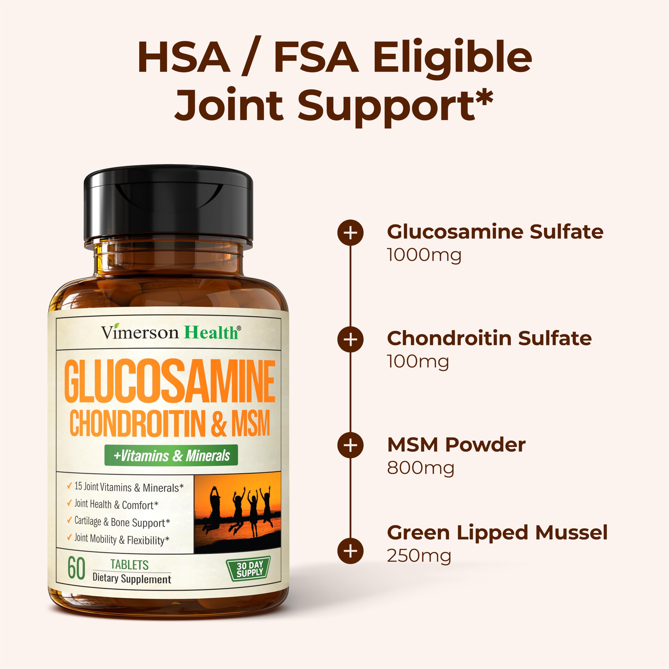 Vimerson Health Chondroitin Supplement packaging on a kitchen counter