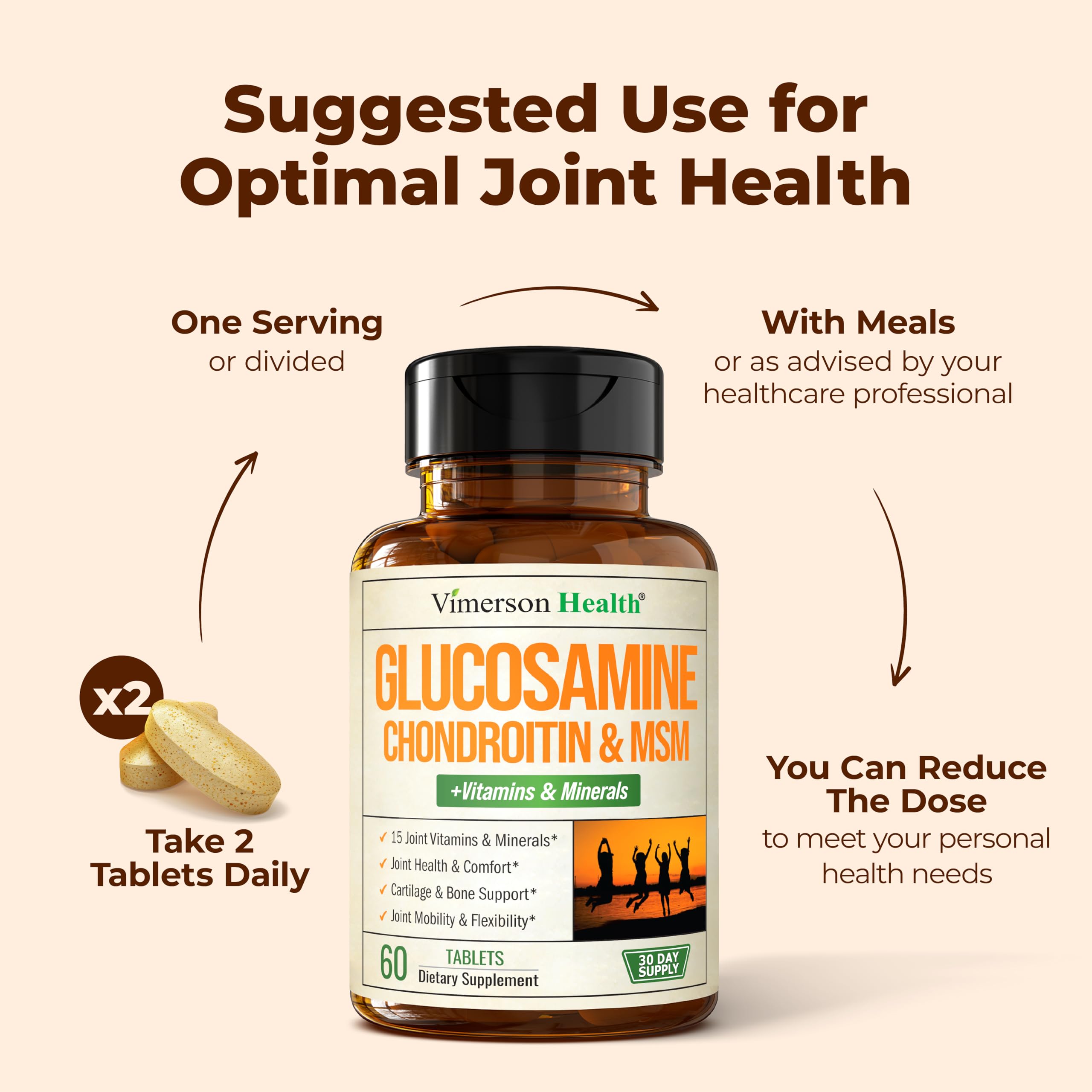 Vimerson Health Chondroitin Supplement with a measuring spoon