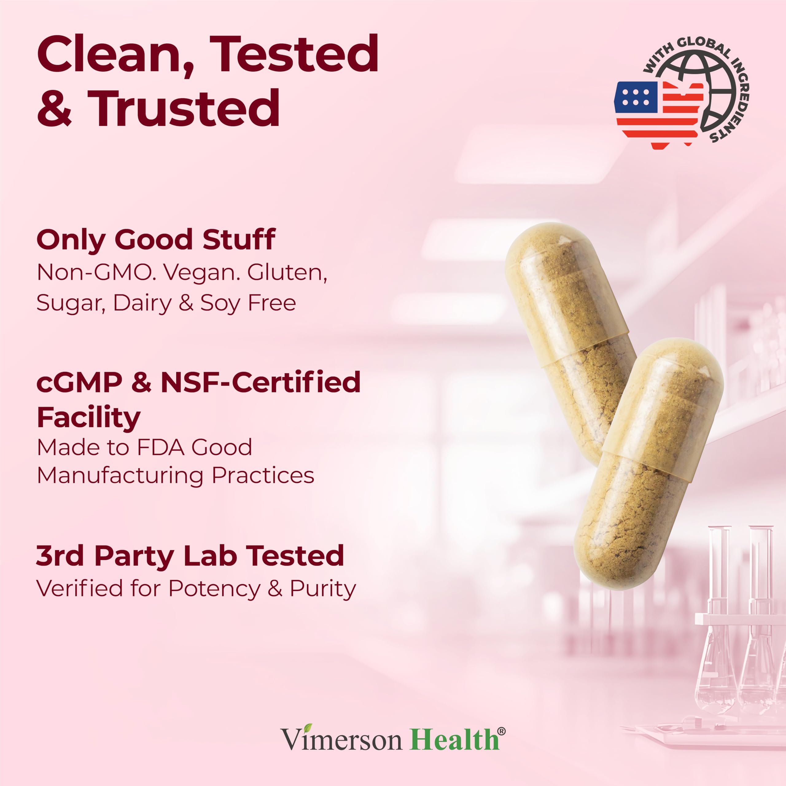Vimerson Health Ginkgo Biloba & Ginseng Capsules on a wooden table