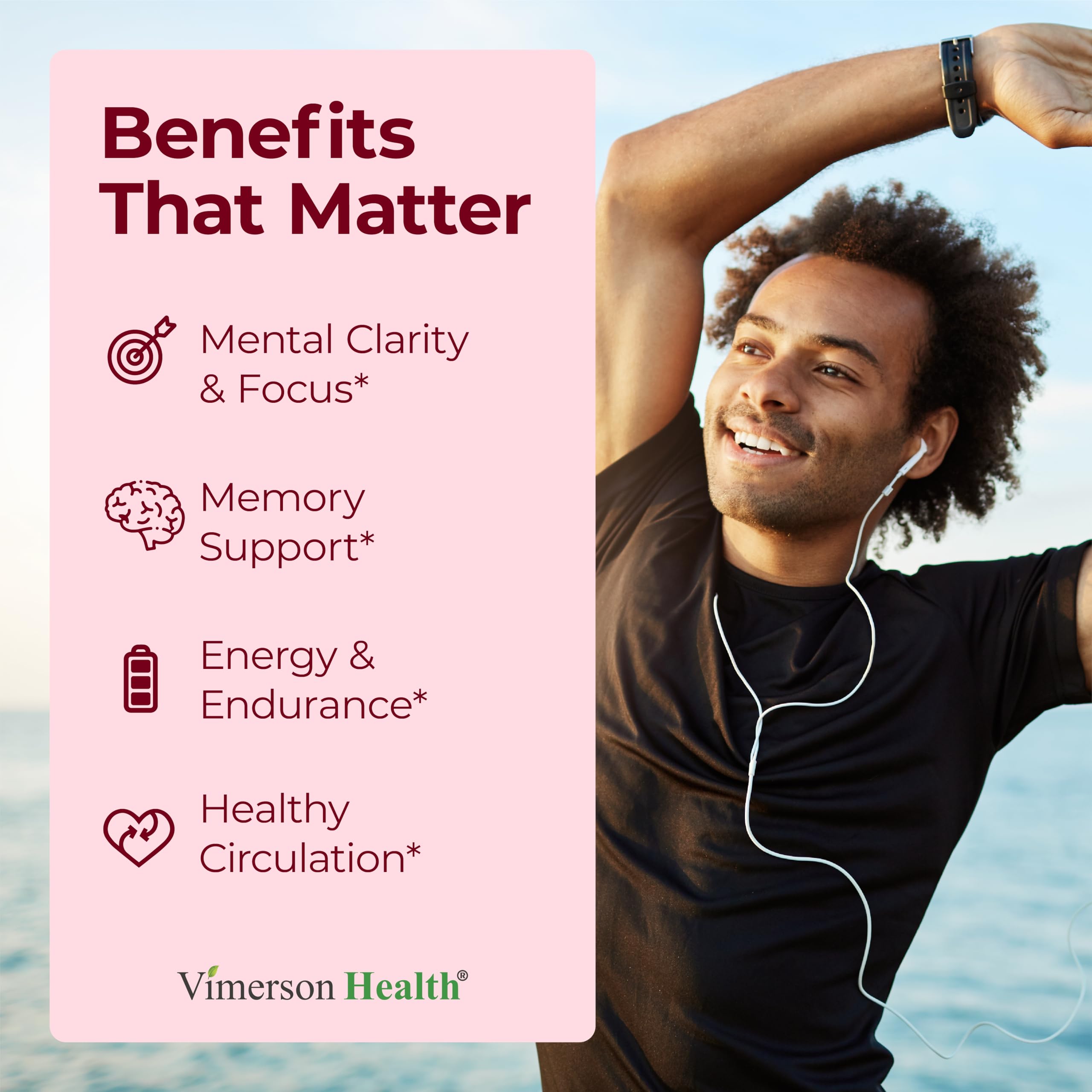 Vimerson Health Ginkgo Biloba & Ginseng Capsules side view