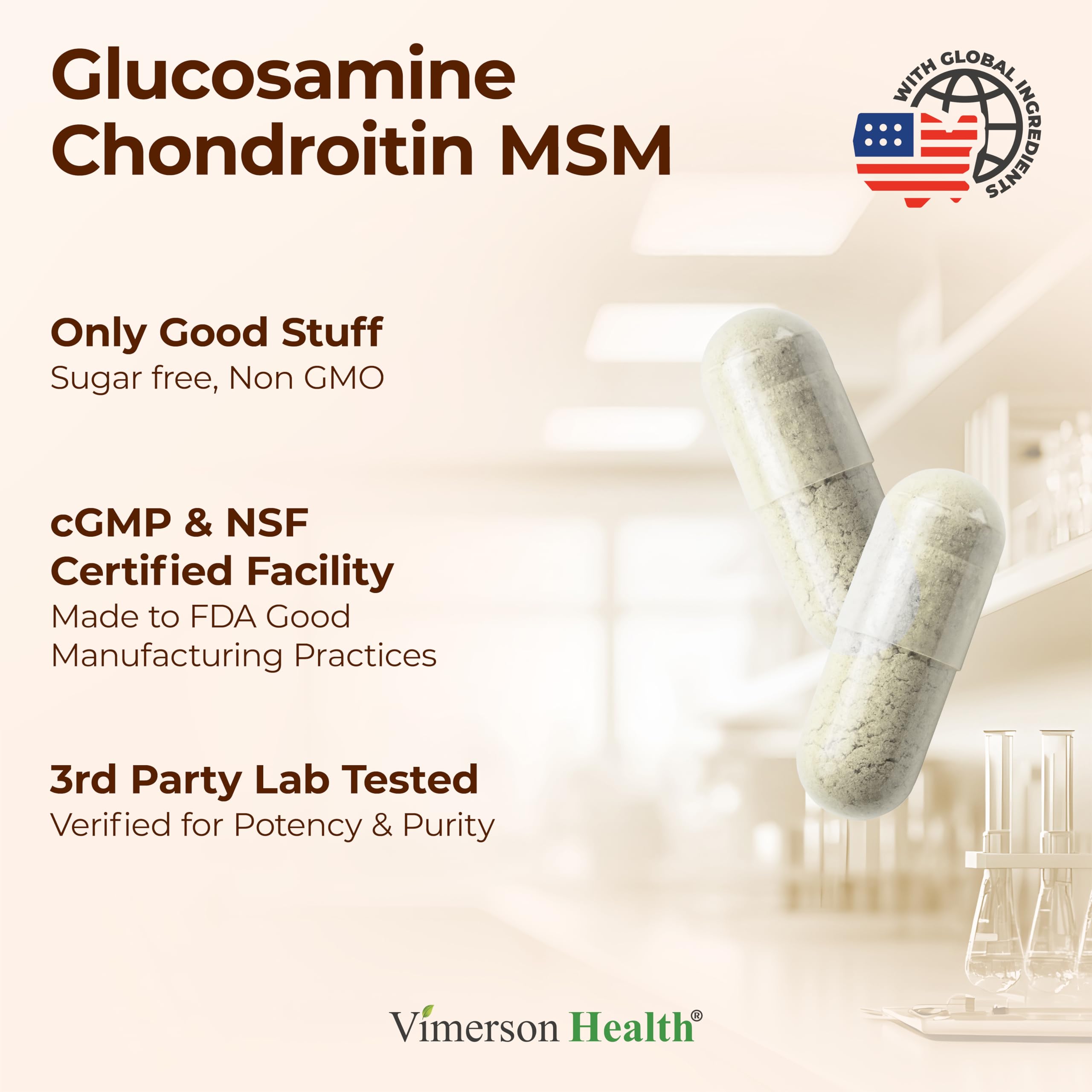 Vimerson Health Joint Support Supplement capsules on a wooden surface
