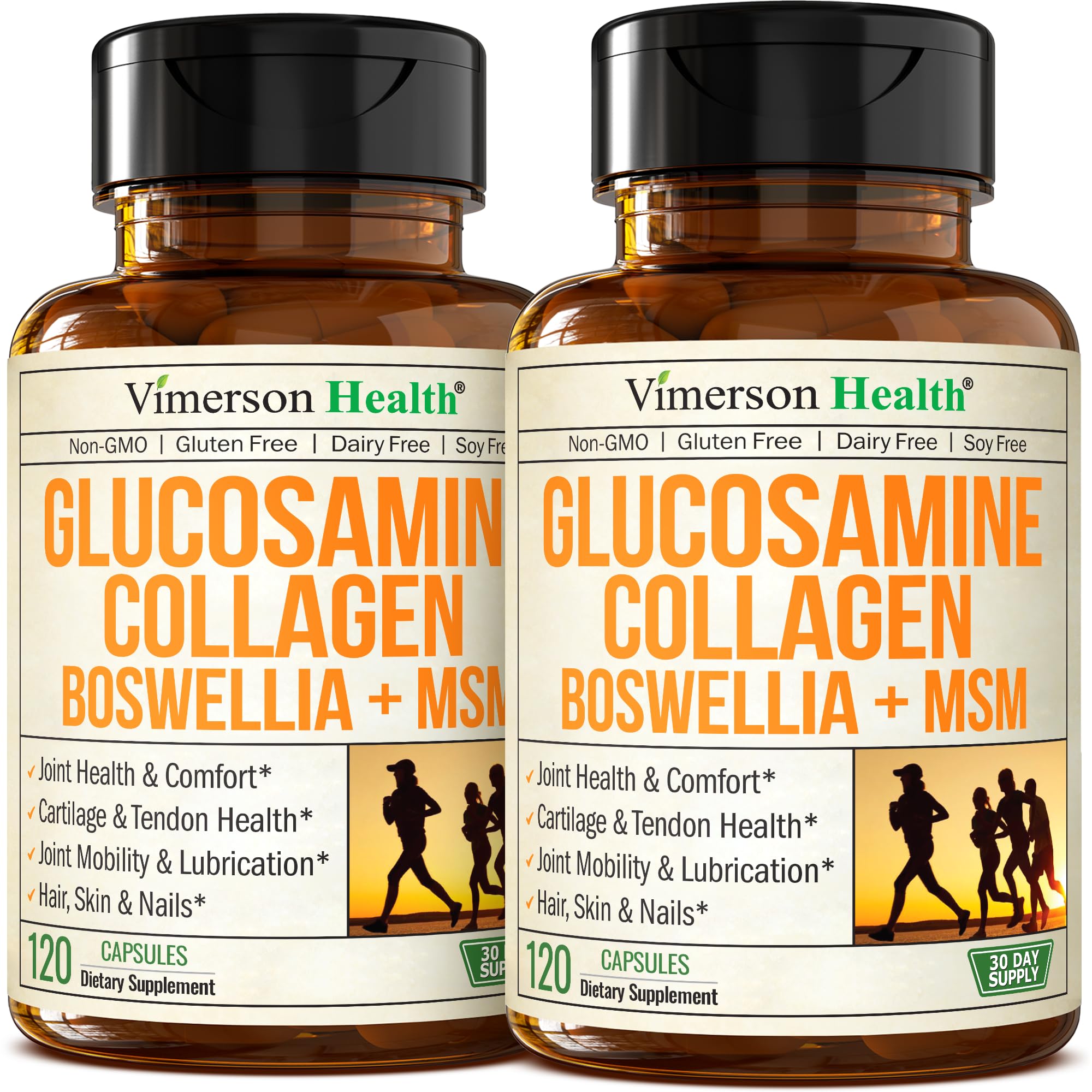 Vimerson Health Joint Support Supplement front view with capsule bottle