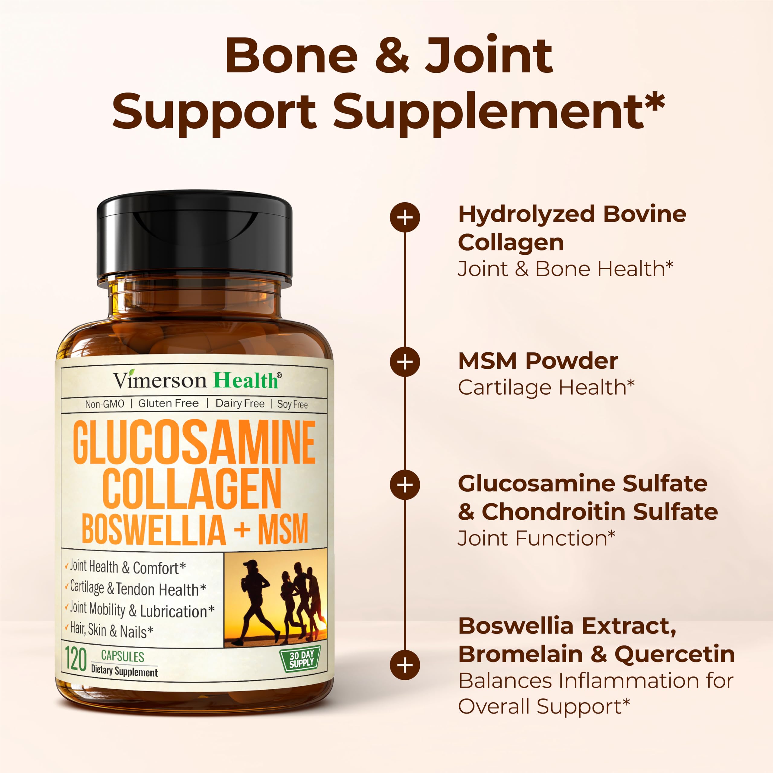Vimerson Health Joint Support Supplement packaging with nutritional information