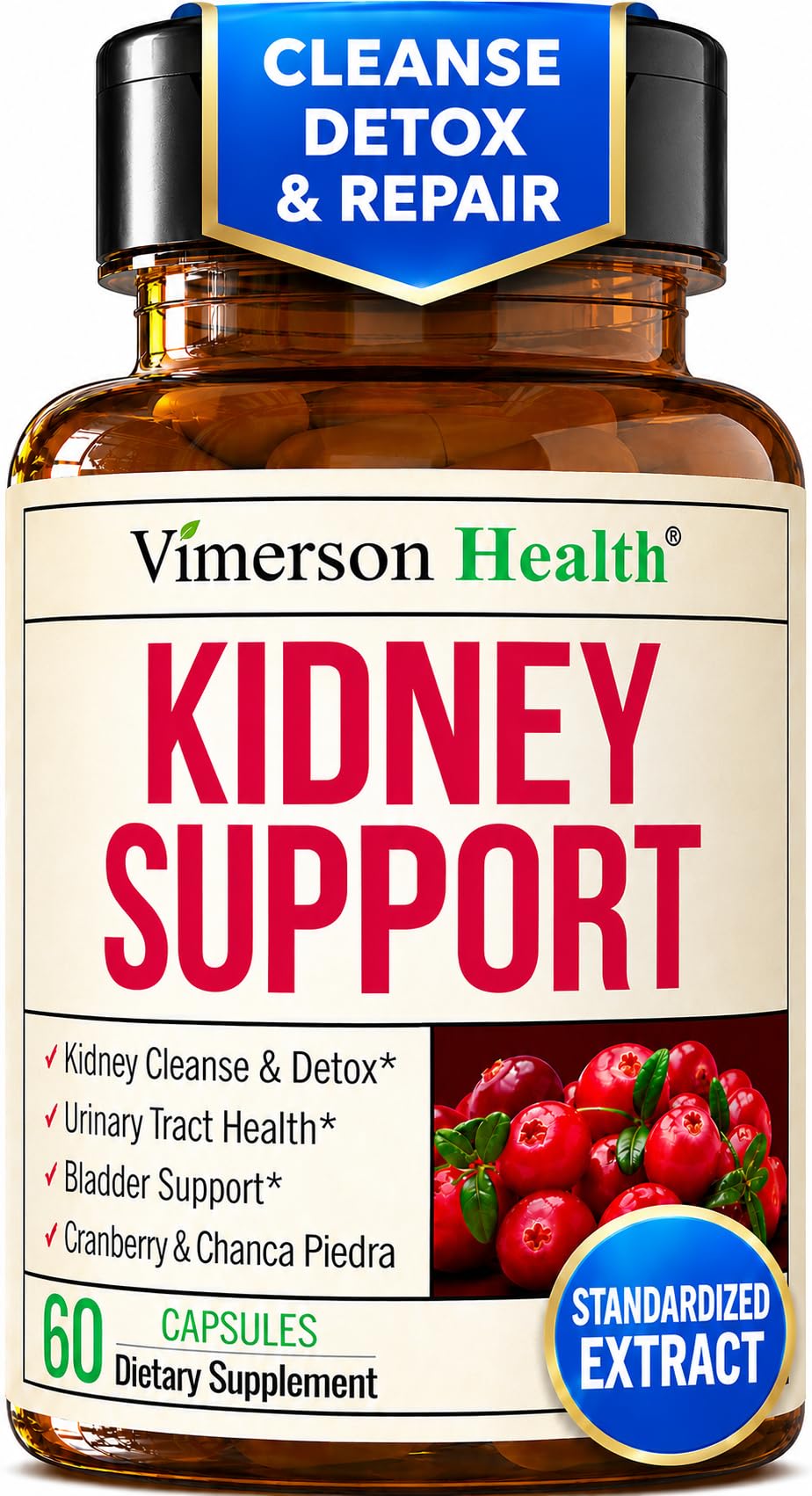 Vimerson Health Kidney Support Supplement 60 Capsules front view