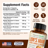 Vimerson Health Lion's Mane Mushroom Capsules bottle with label