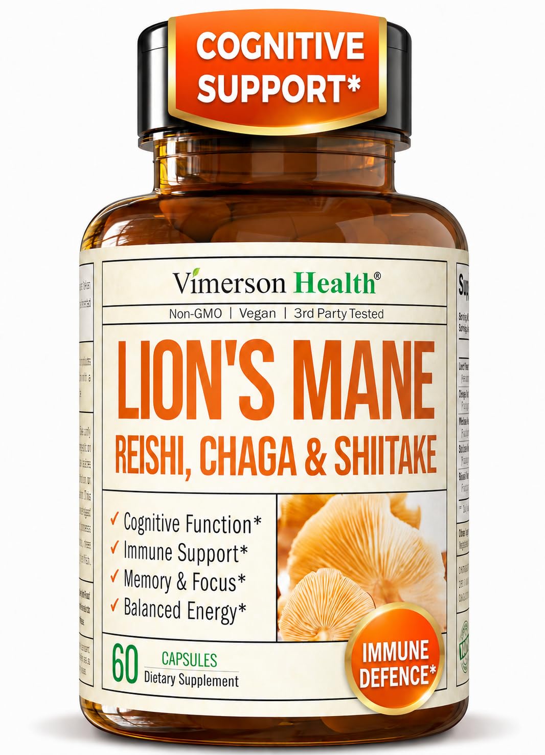 Vimerson Health Lion's Mane Mushroom Capsules front view