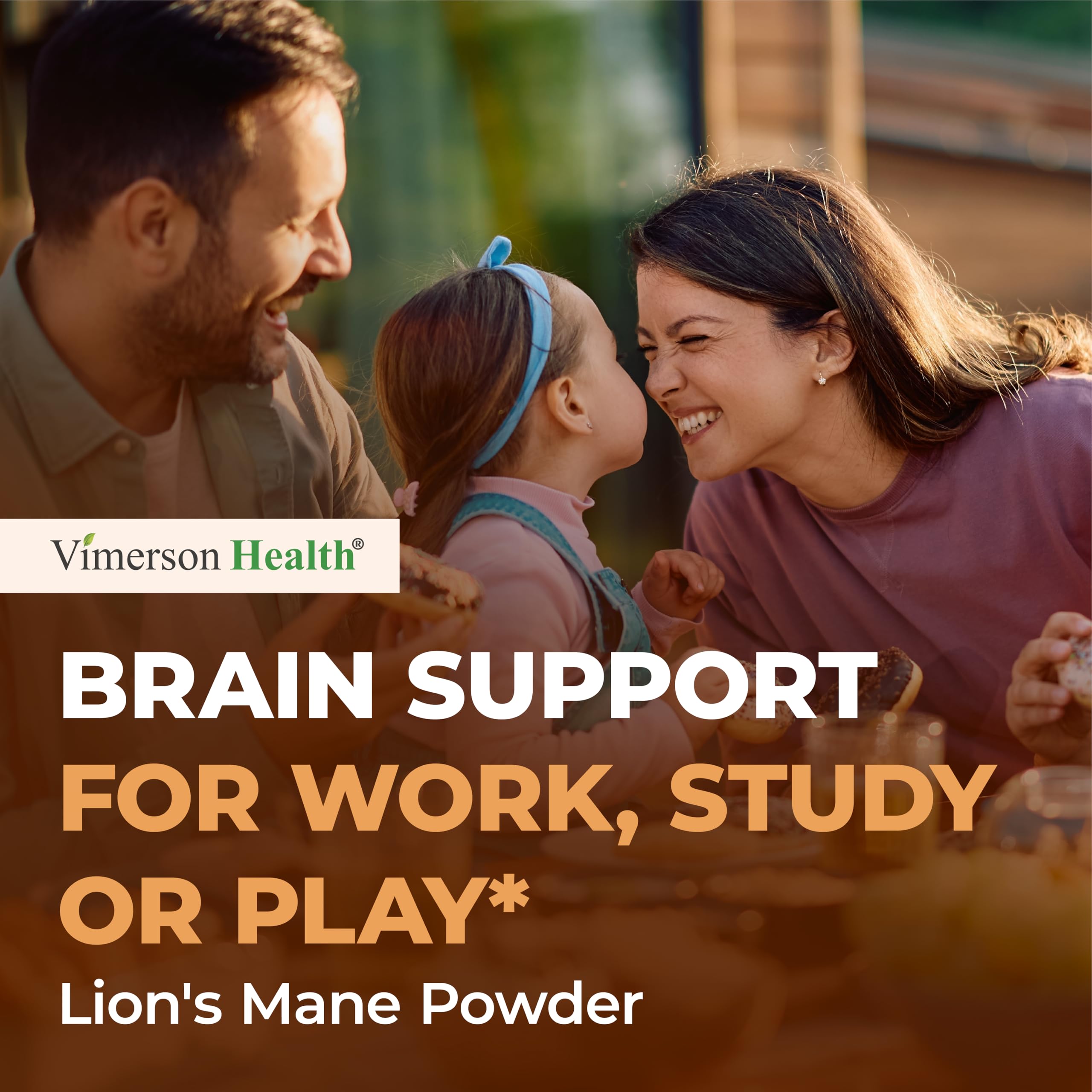 Vimerson Health Lion's Mane Mushroom Capsules with a measuring spoon