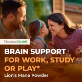 Vimerson Health Lion's Mane Mushroom Capsules with a measuring spoon