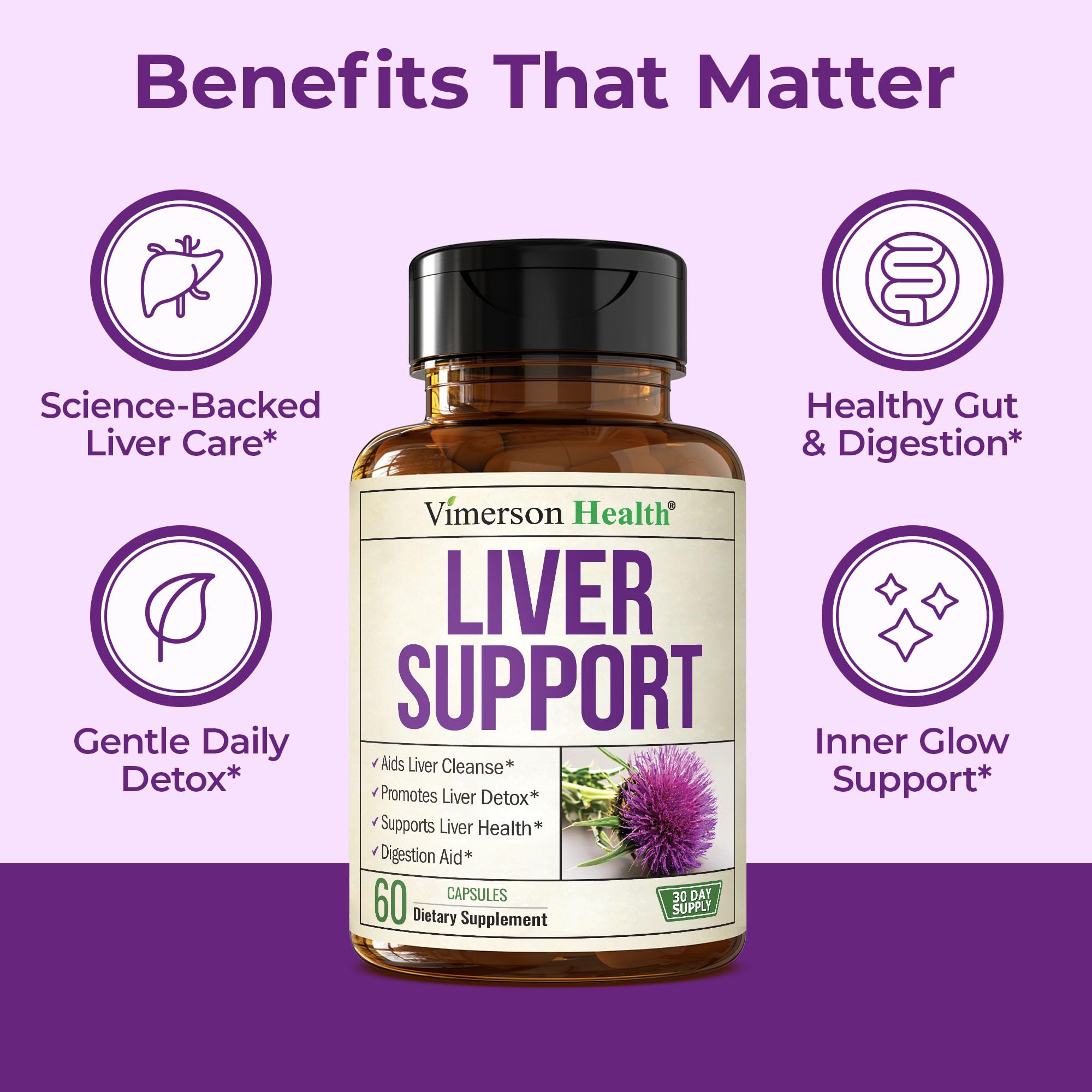 Vimerson Health Liver Cleanse & Repair capsules close-up