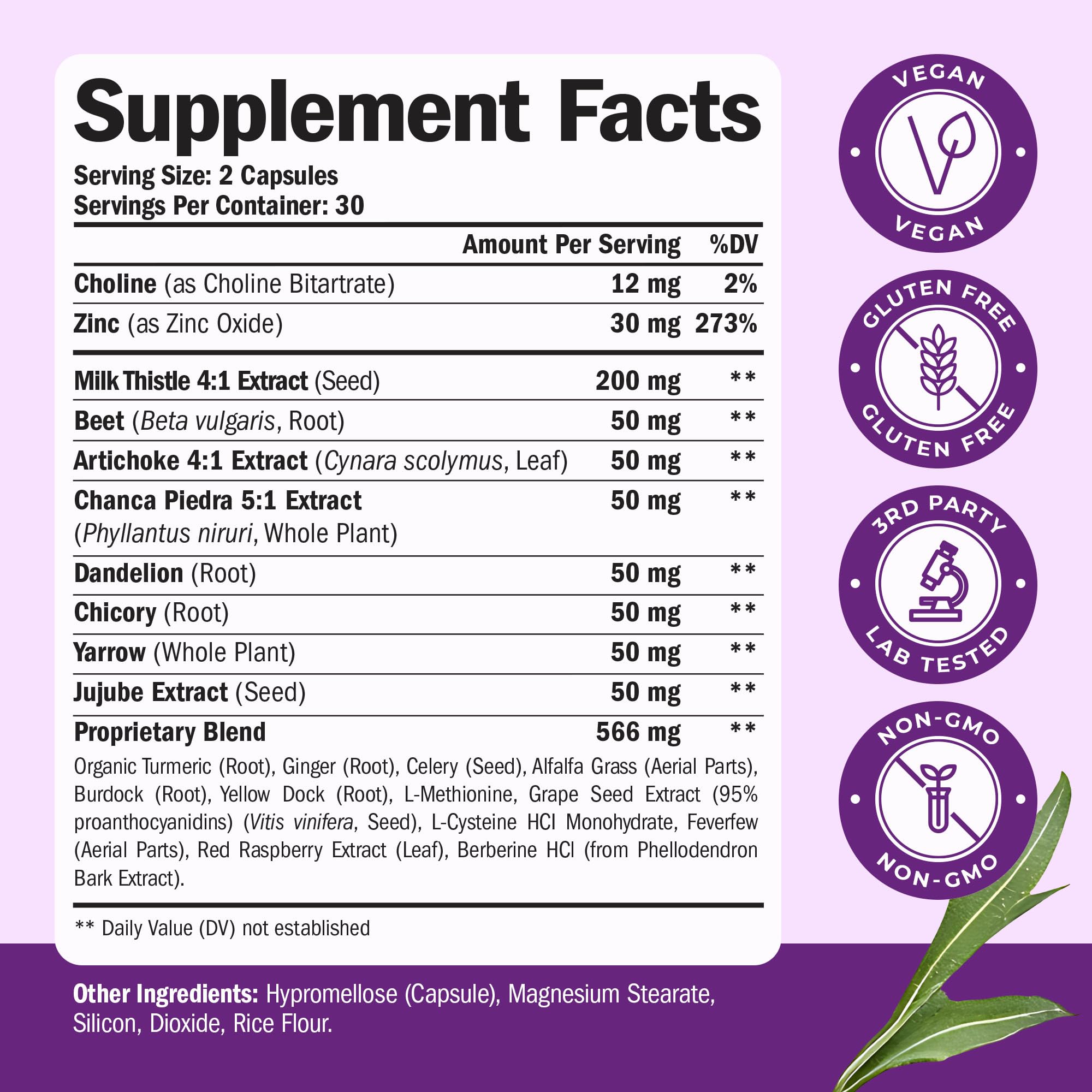 Vimerson Health Liver Cleanse & Repair packaging side view