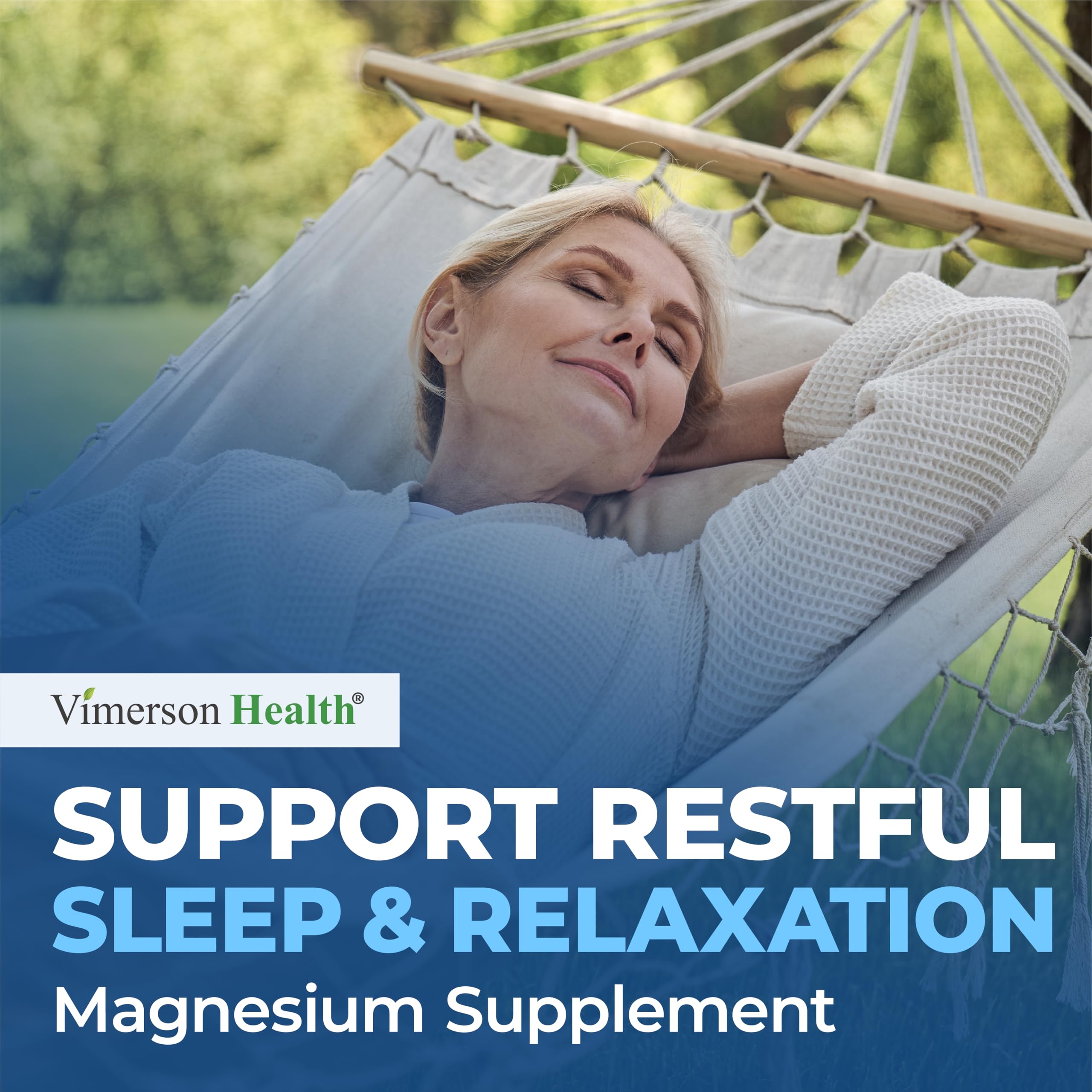 Vimerson Health Magnesium Glycinate 200mg supplement bottle with capsules