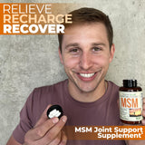 Vimerson Health MSM Joint Support Supplement 2000mg packaging with a measuring tape