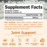 Vimerson Health MSM Joint Support Supplement 2000mg side view of packaging