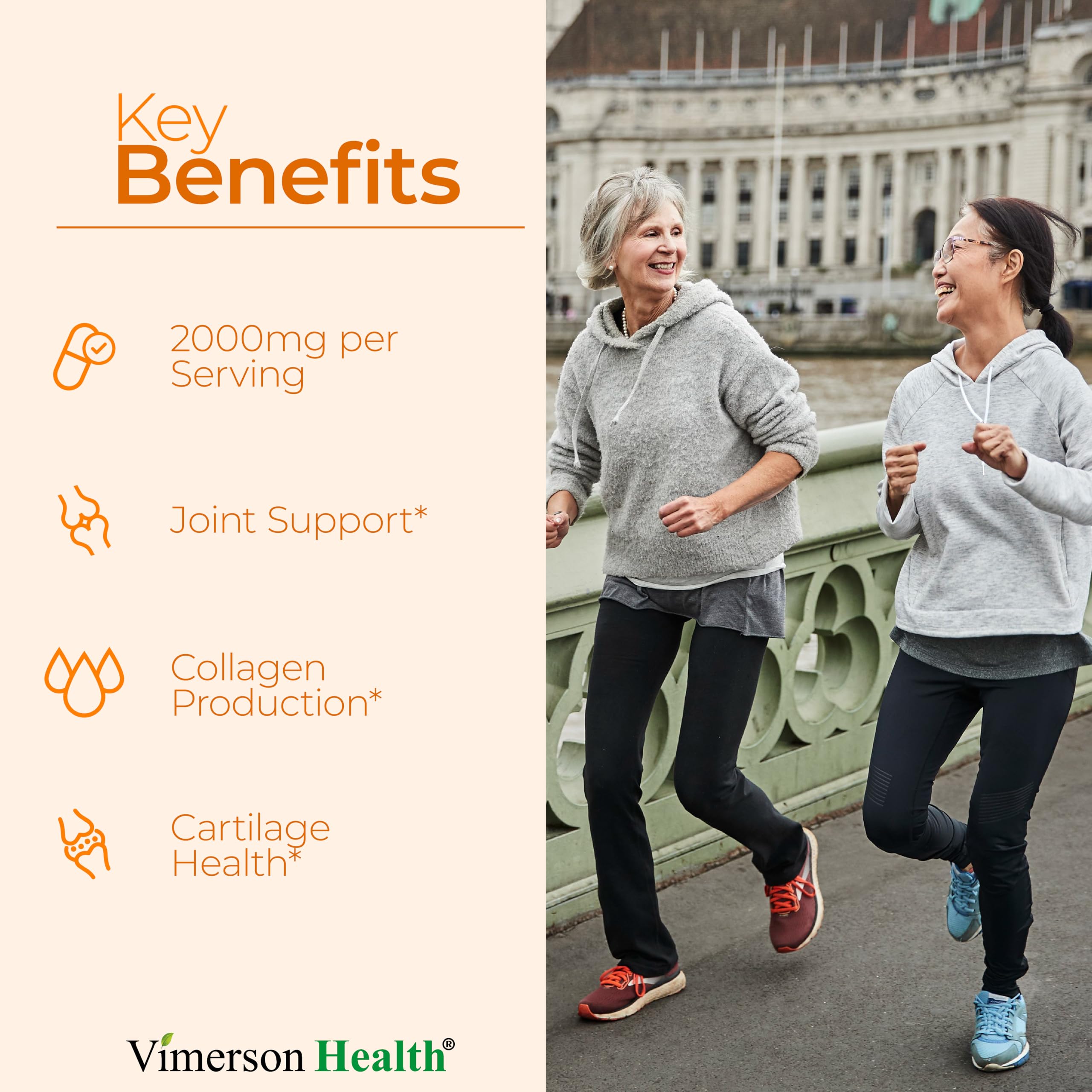 Vimerson Health MSM Joint Support Supplement 2000mg tablets in a hand