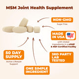 Vimerson Health MSM Joint Support Supplement 2000mg tablets on a wooden table