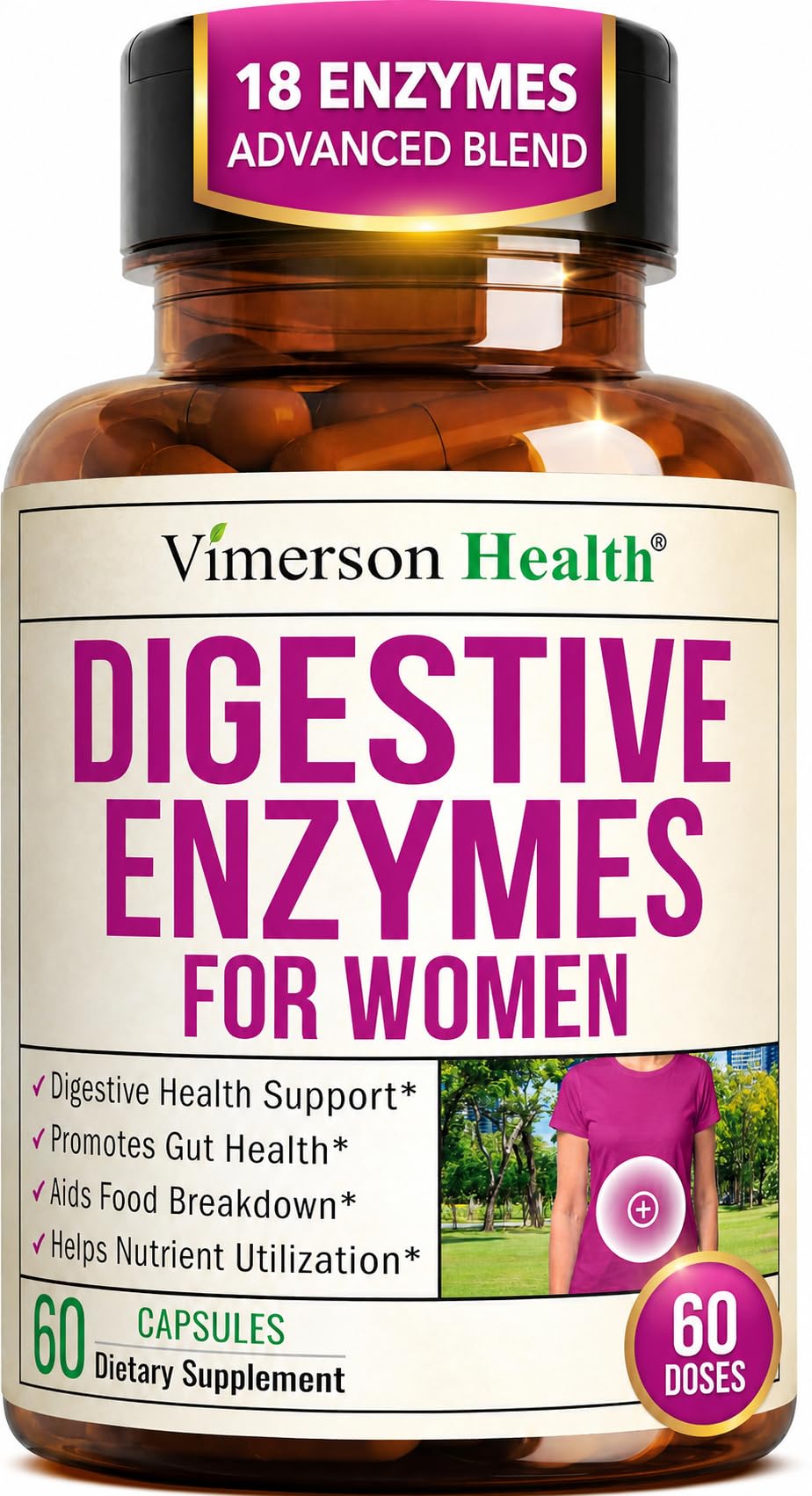 Vimerson Health Multi-Enzymes 90 veggie capsules front view