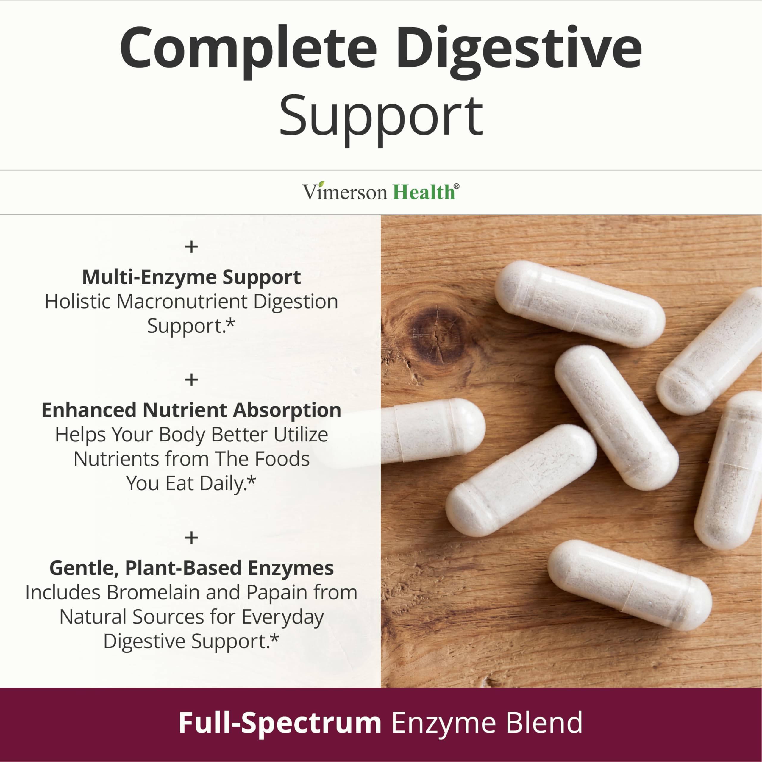 Vimerson Health Multi-Enzymes capsule in hand