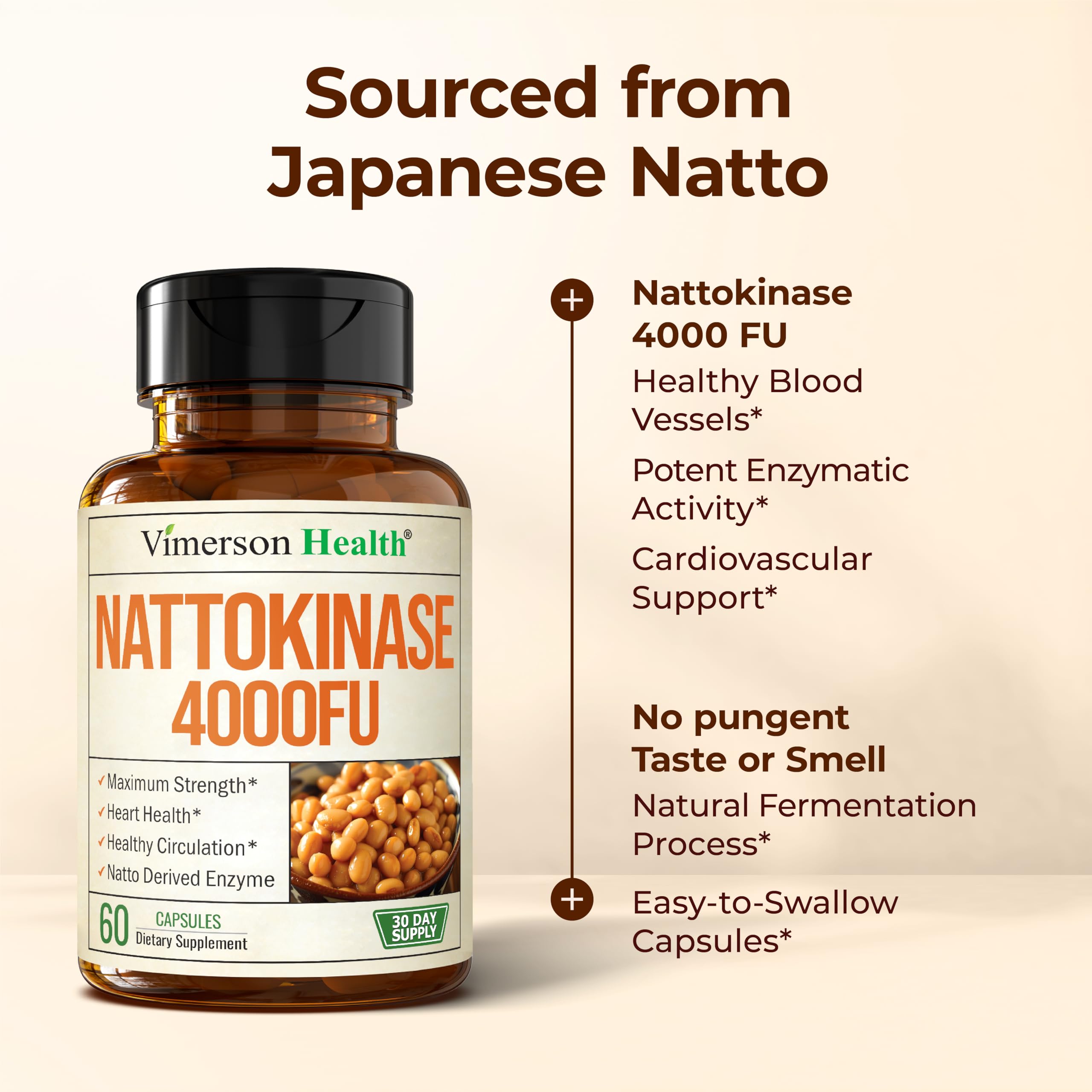 Vimerson Health Nattokinase 4000 FU Capsules with measuring spoon