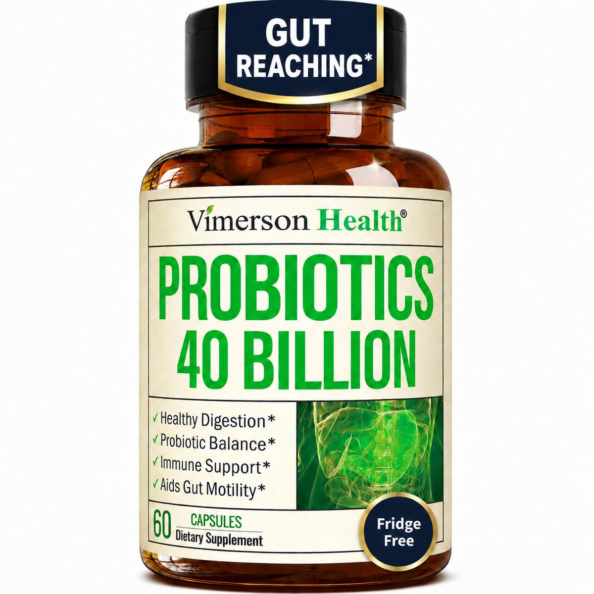 Vimerson Health Probiotic Supplement 40 Billion CFU 60 Capsules front view