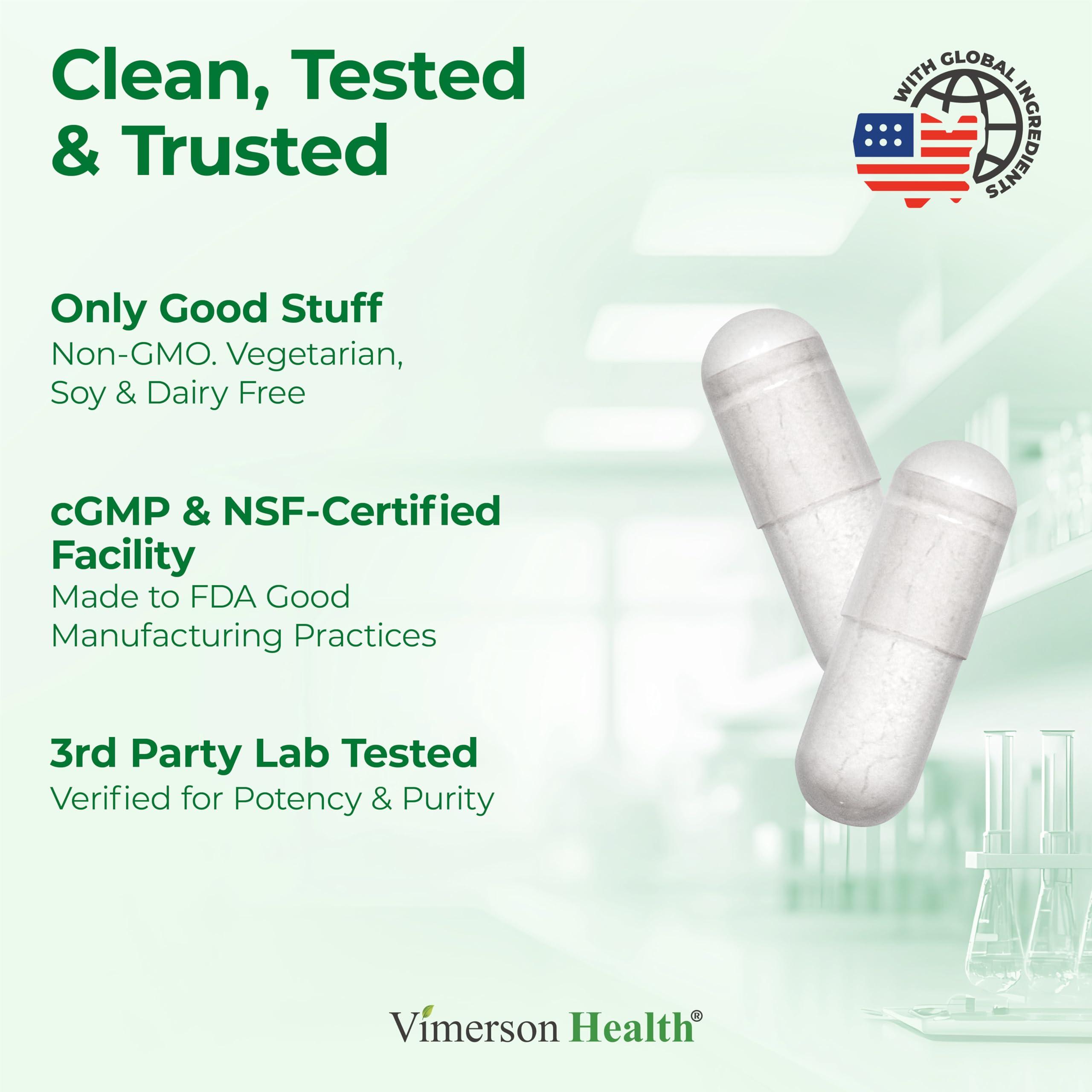 Vimerson Health Probiotic Supplement displayed with a measuring spoon