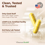 Vimerson Health Quercetin Supplement 500mg capsules on table