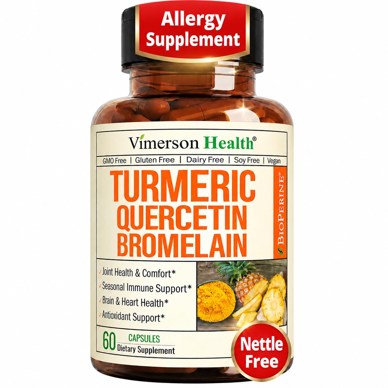 Vimerson Health Quercetin Supplement 500mg front view