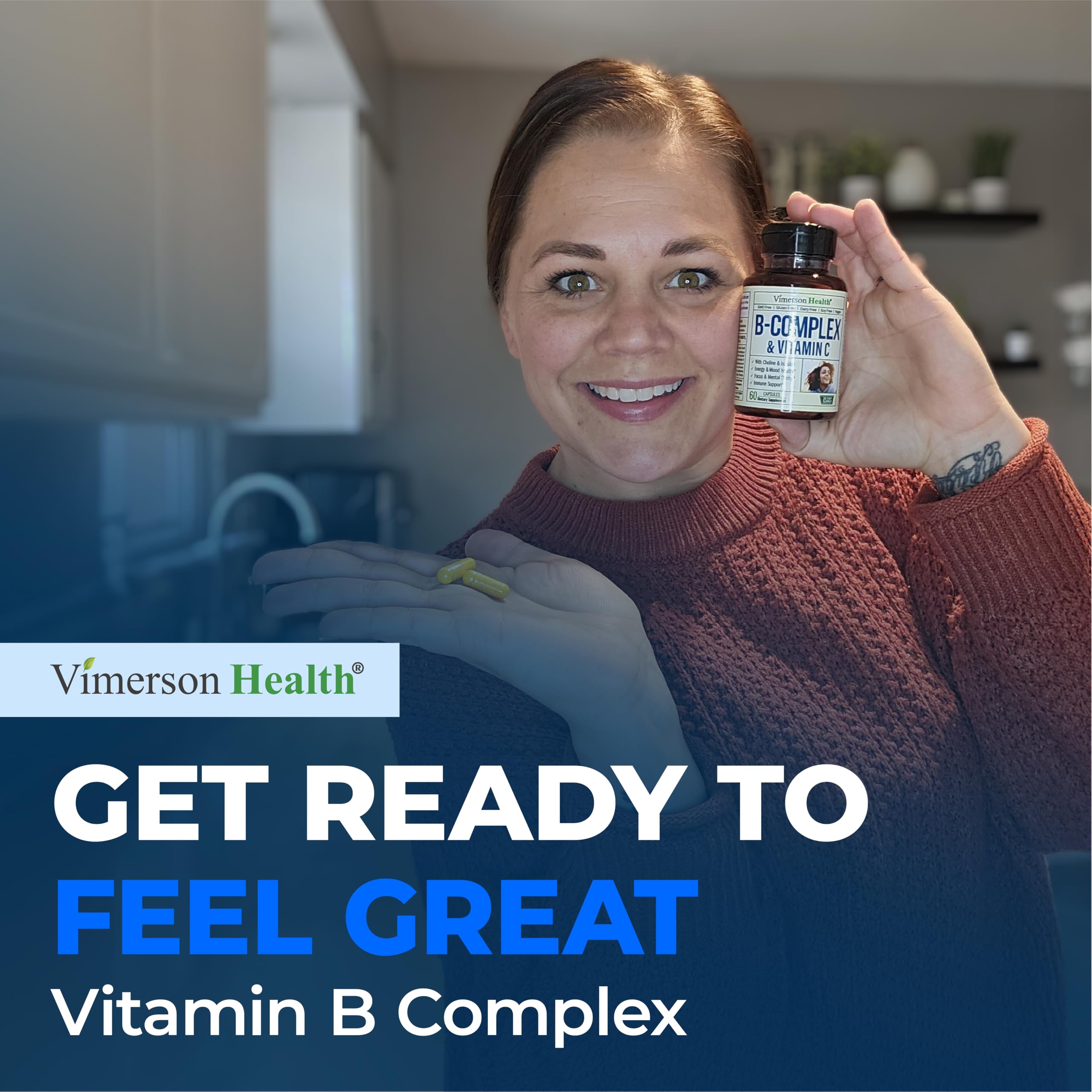 Vimerson Health Super B Complex Vitamins with fresh fruits