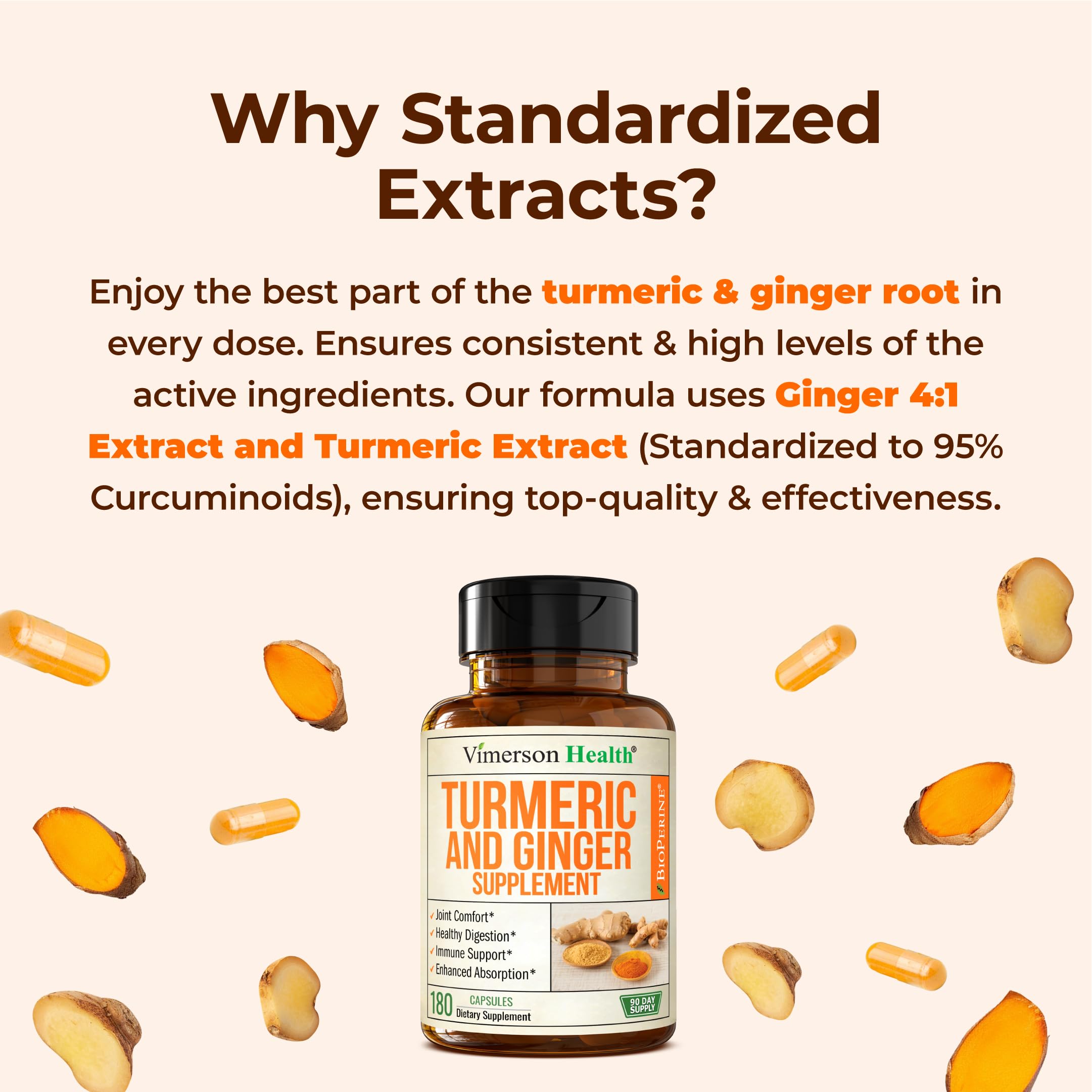Vimerson Health Turmeric and Ginger Supplement on a kitchen counter