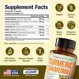 Vimerson Health Turmeric Chamomile Curcuma Capsules back view with ingredients