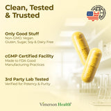 Vimerson Health Turmeric Chamomile Curcuma Capsules on a wooden table