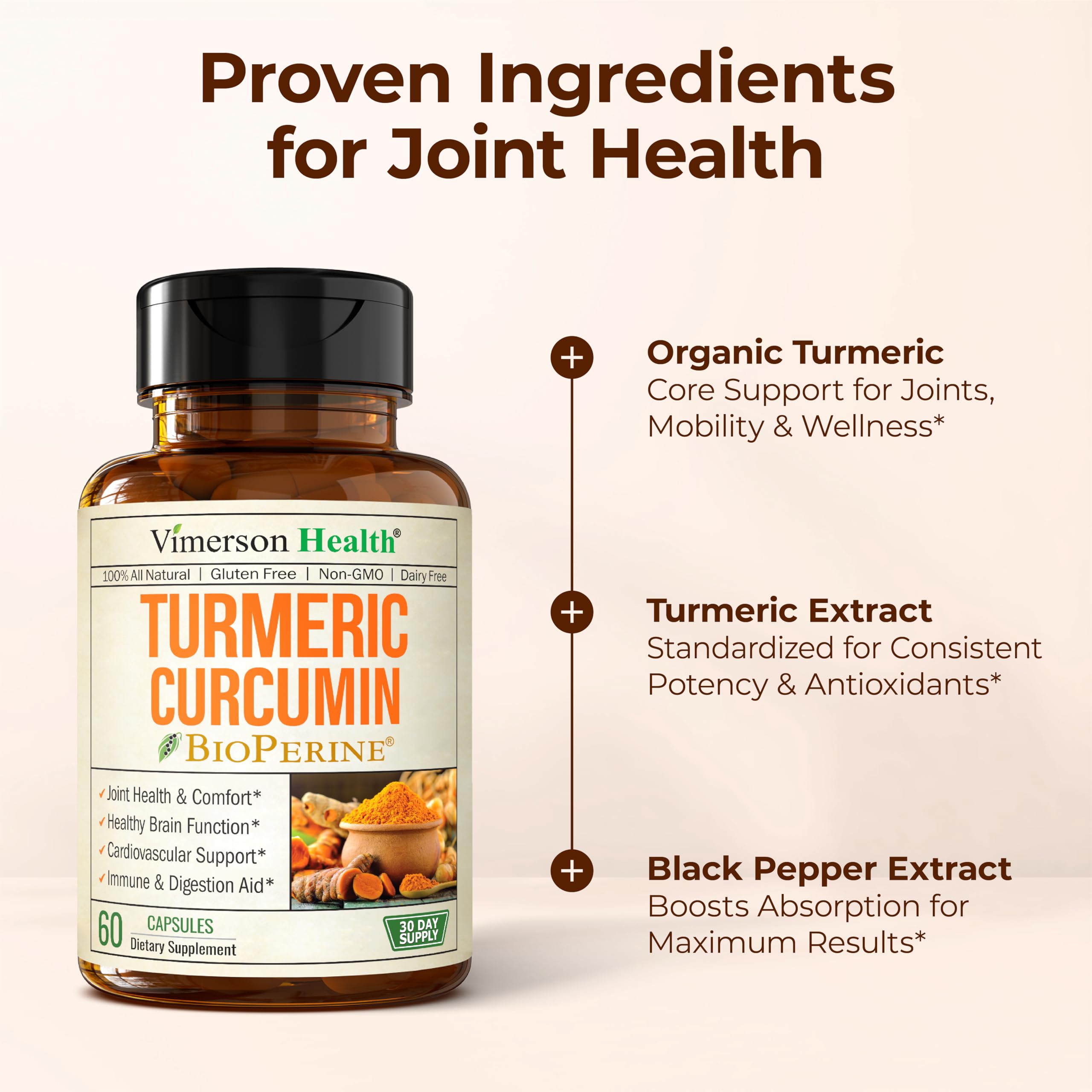 Vimerson Health Turmeric Curcumin Supplement 1200mg ingredients list