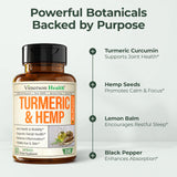 Vimerson Health Turmeric Curcumin Supplement bottle top view