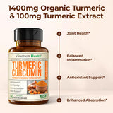 Vimerson Health Turmeric Curcumin Supplement capsules on wooden surface