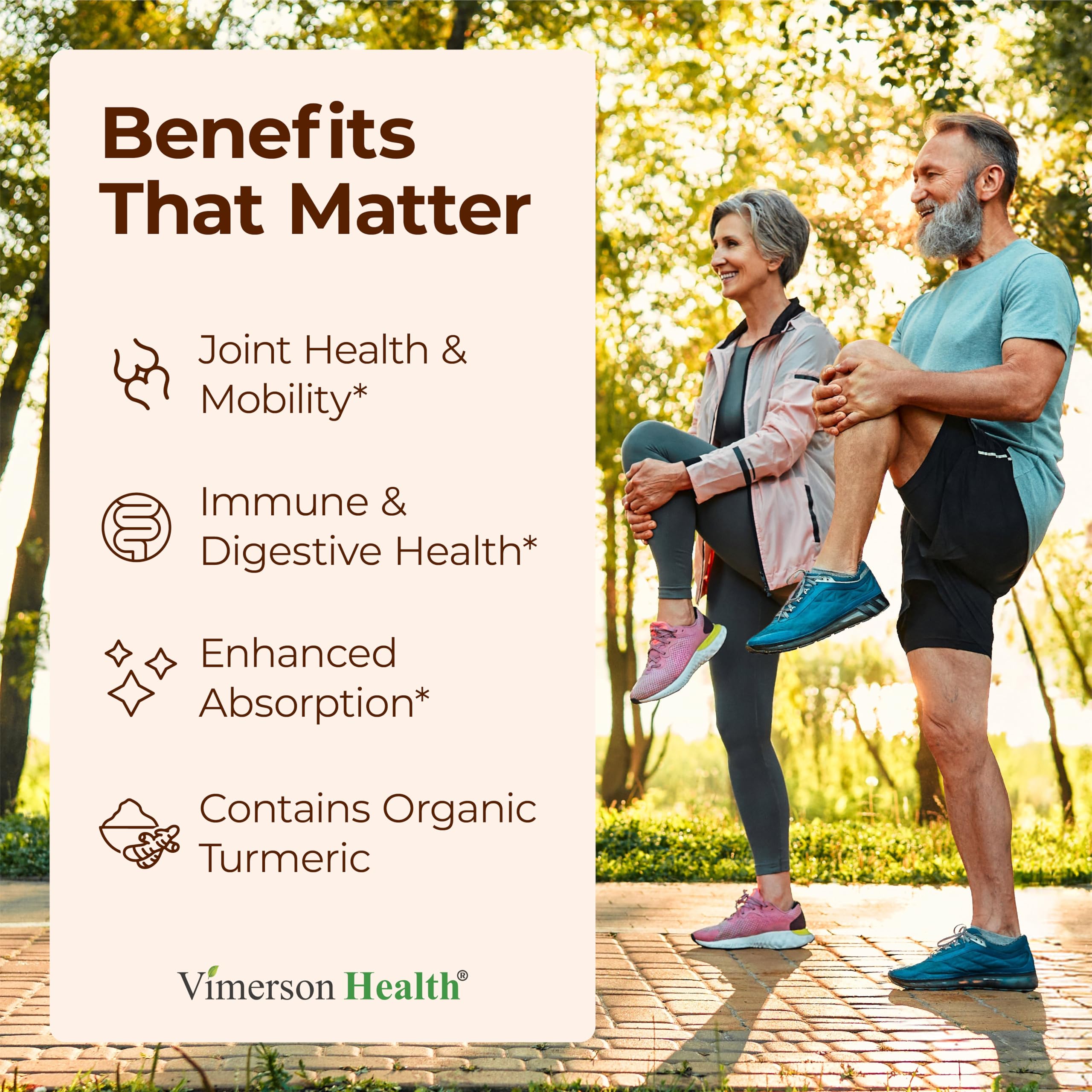 Vimerson Health Turmeric Curcumin Supplement side view with label