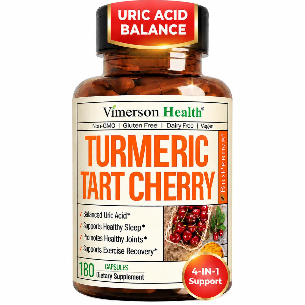 Vimerson Health Turmeric Supplement 120 Capsules front view