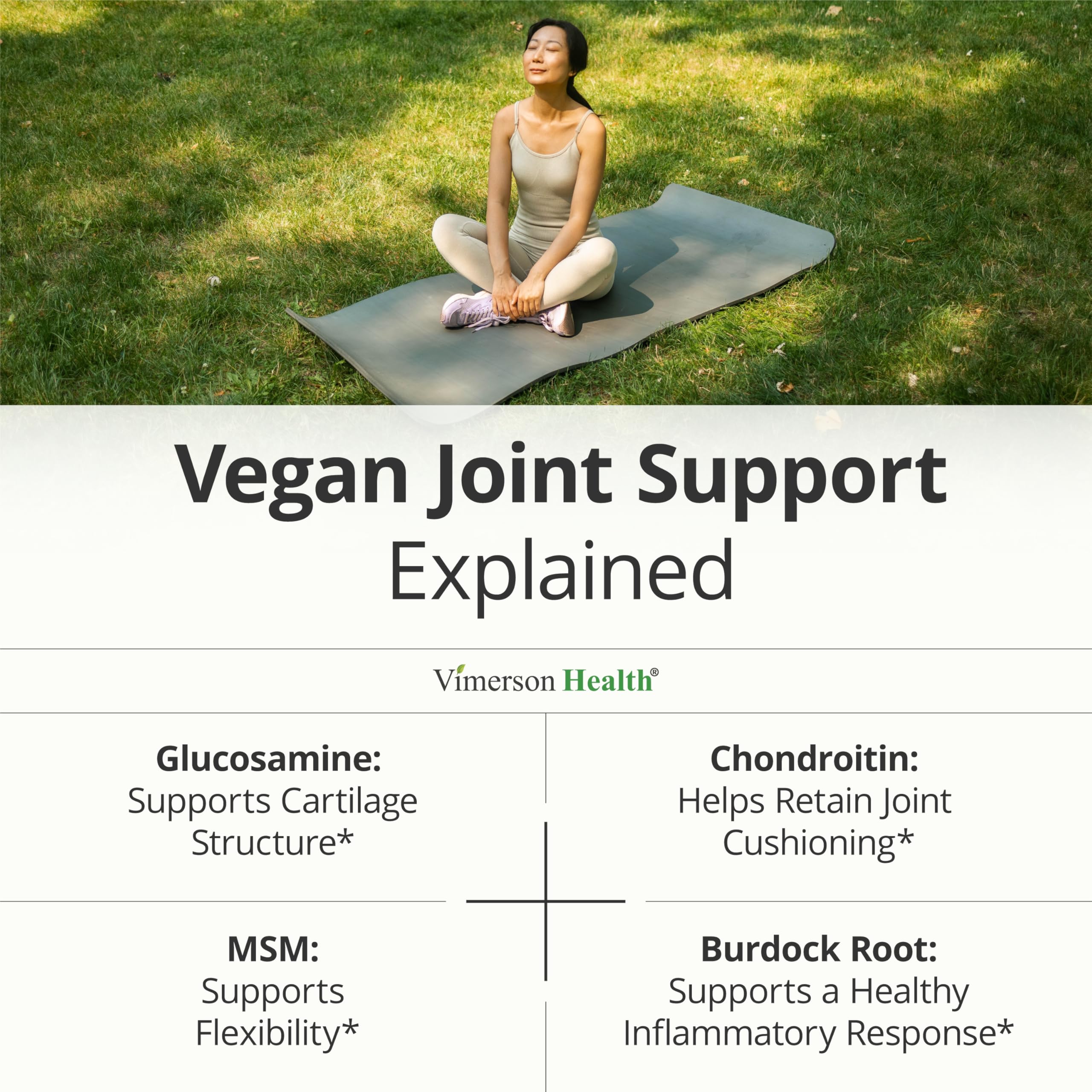 Vimerson Health Vegan Chondroitin & Glucosamine supplement ingredients list