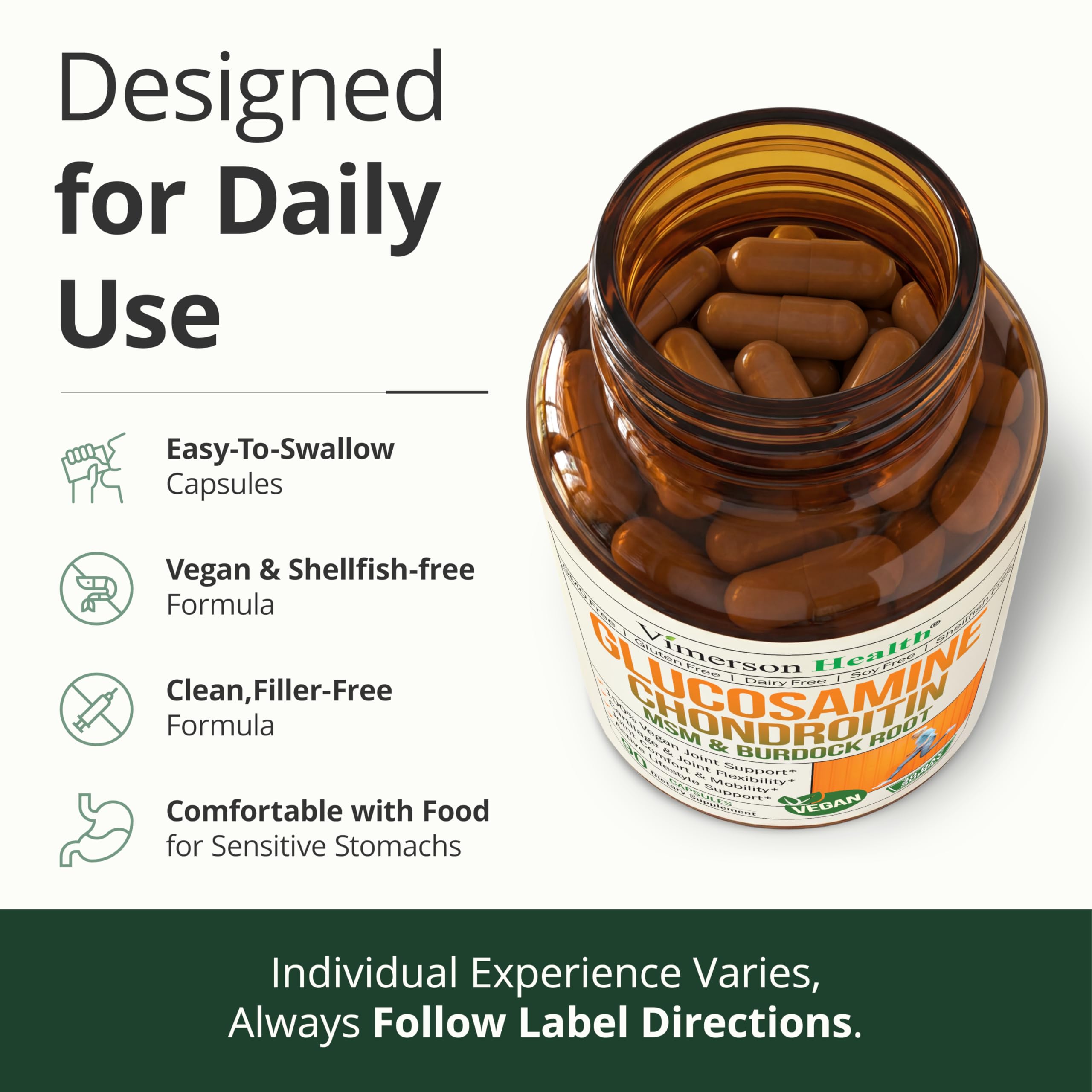 Vimerson Health Vegan Chondroitin Joint Support Supplement on a wooden table