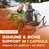Vimerson Health Vitamin D3 & K2 with Calcium bottle on a kitchen counter