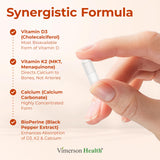Vimerson Health Vitamin D3 & K2 with Calcium capsule in hand