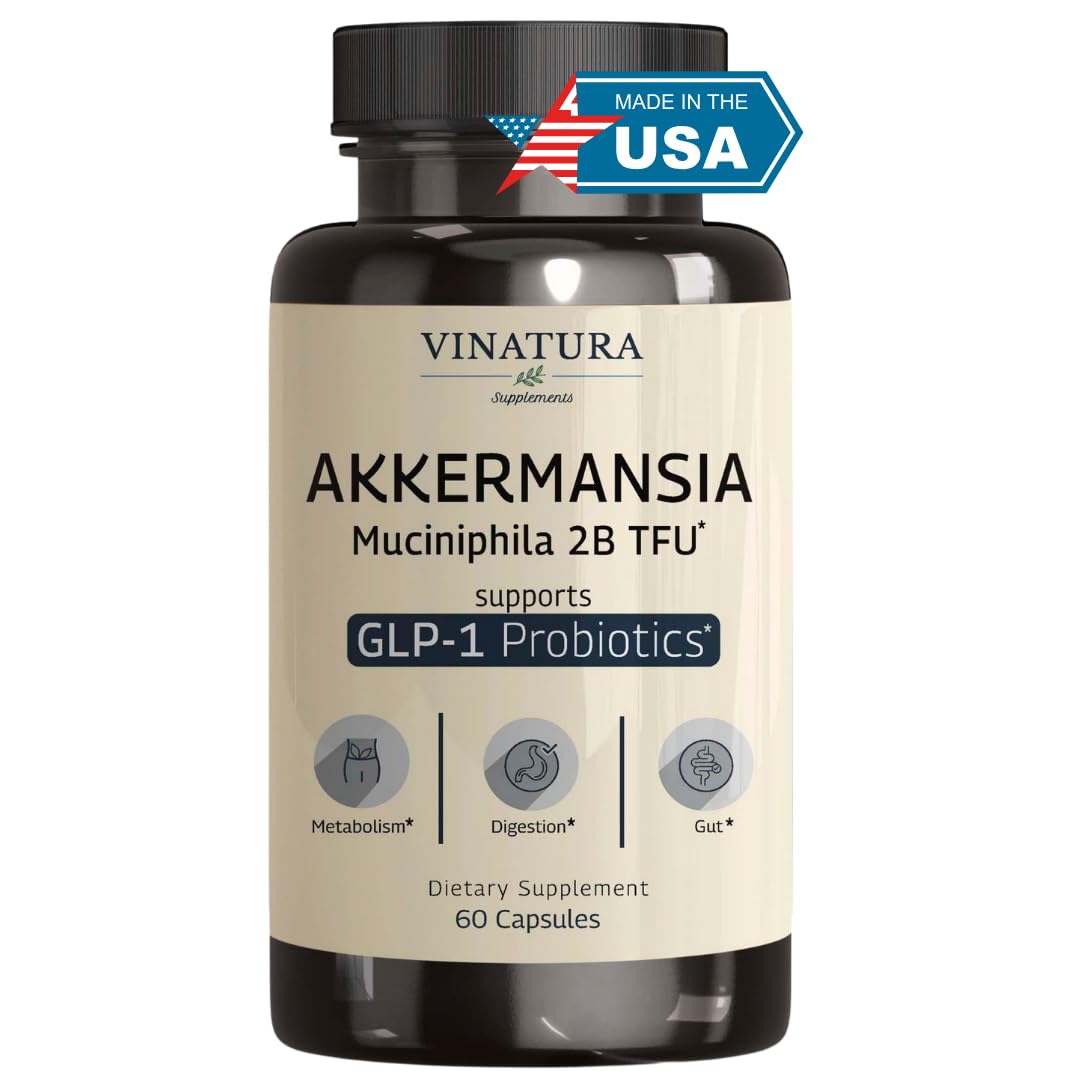 VINATURA Akkermansia Probiotic Supplement 60 capsules front view