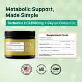 VINATURA Berberine 1500mg with Ceylon Cinnamon side view