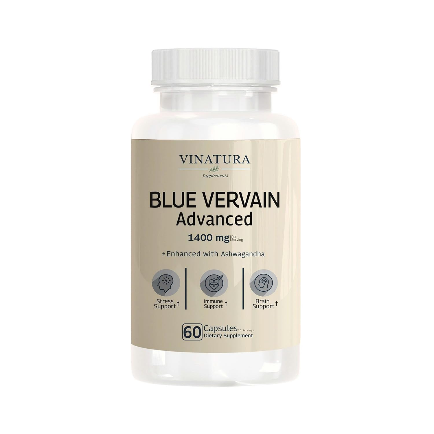 VINATURA Blue Vervain Advanced supplement bottle front view