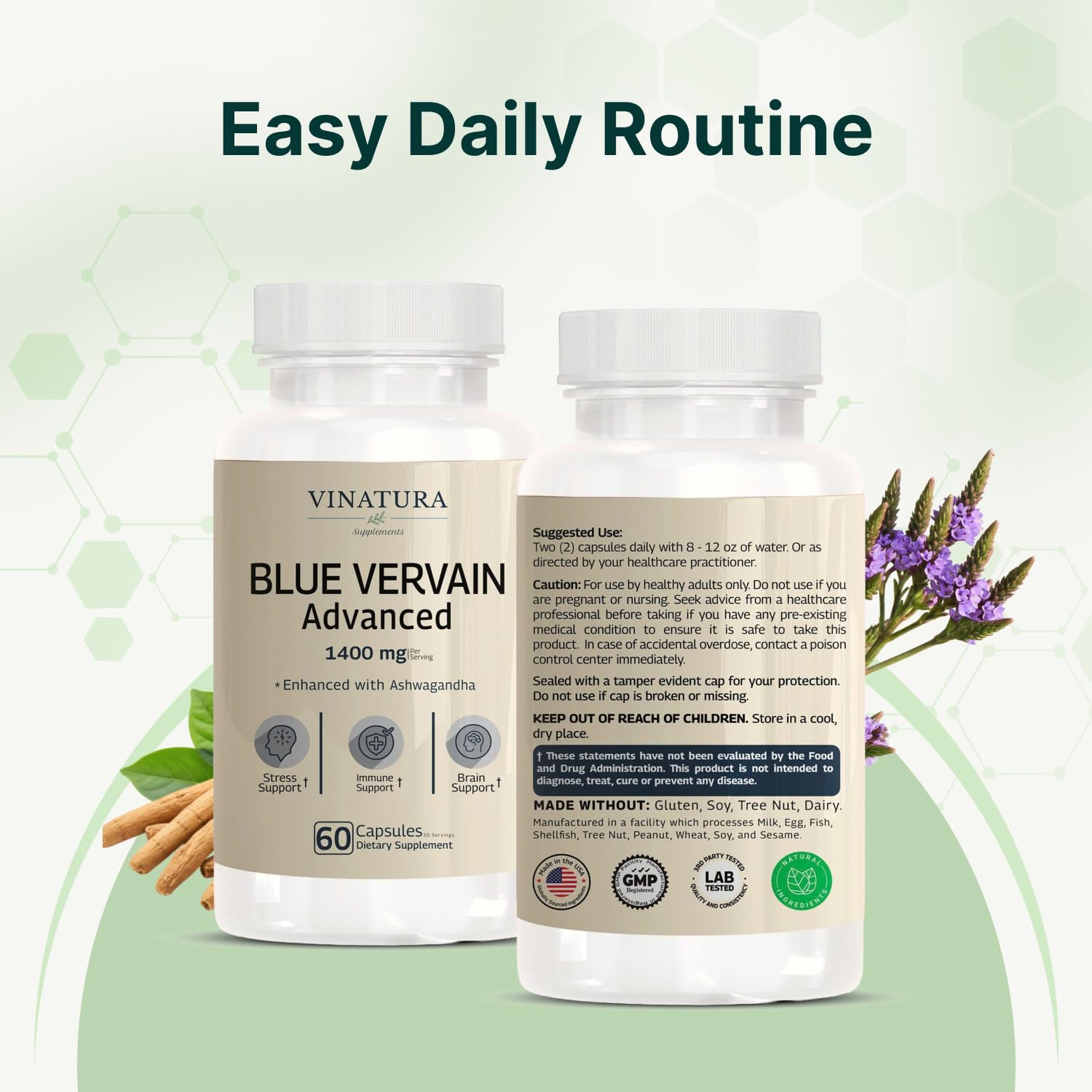 VINATURA Blue Vervain Advanced supplement packaging details