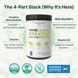 VINATURA Creatine HMB Powder side view showing packaging details