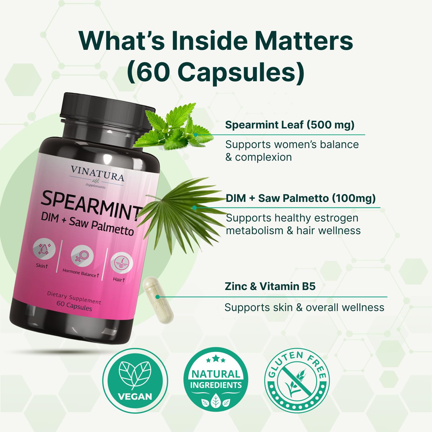 VINATURA DIM Supplement bottle with Spearmint extract