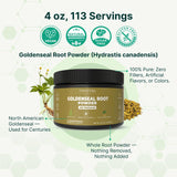 VINATURA Goldenseal Root Powder mixed in a glass of water