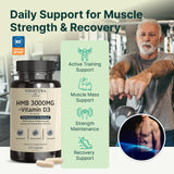 VINATURA HMB Supplements 3000mg with Vitamin D3 label close-up