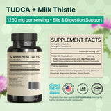 VINATURA Milk Thistle TUDCA 1250mg 90 Capsules bottle with label