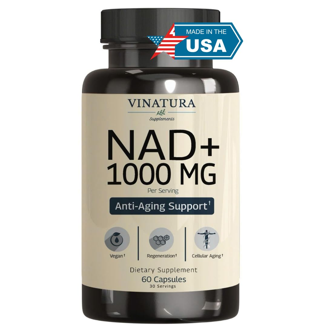 VINATURA NAD+ Supplement 1000mg 60 Capsules front view